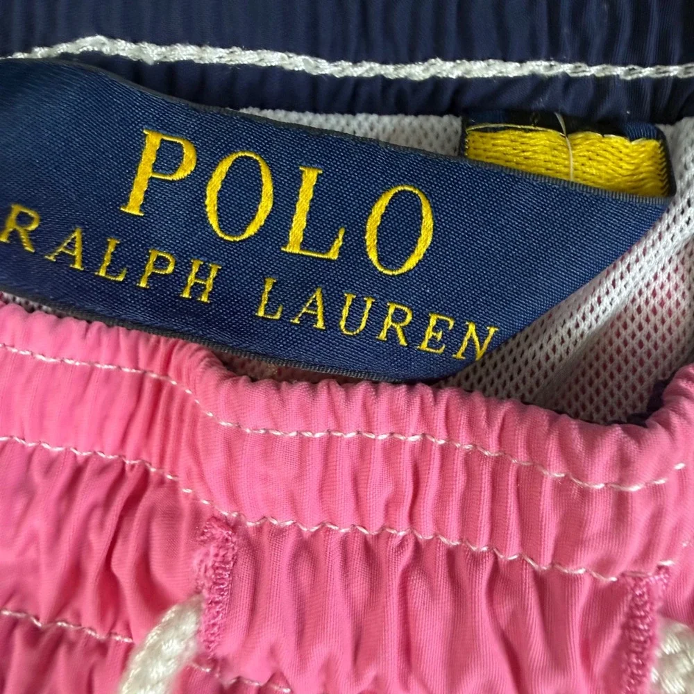 Polo Ralph Lauren Swim Trunks Mens‎ XXL Pink Nylon Mesh Lined Pony Logo Shorts